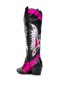 AZALEA WANG THE IT GIRL COWBOY BOOT IN PINK -AKIRA salestore azalea wang zaina wedge boot in pink pink 4 4