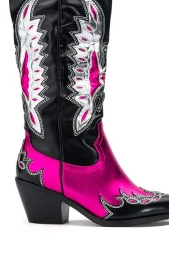 AZALEA WANG THE IT GIRL COWBOY BOOT IN PINK -AKIRA salestore azalea wang zaina wedge boot in pink pink 5 5