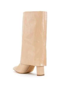 BALTINA CROC TAN FOLD OVER BOOT -AKIRA salestore baltina croc tan fold over boot tan 4 4