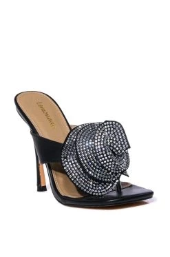 BOUQUET BLACK FLOWER SANDAL -AKIRA salestore bouquet black flower sandal black 3 3