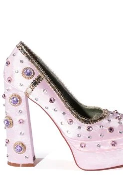 AZALEA WANG SOMETHING NEW SATIN PUMP IN PINK -AKIRA salestore clea pink pink 5 5