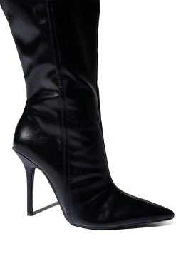 CUTE GENES WESTERN STILETTO BOOT -AKIRA salestore cute genes western stiletto boot black 5 5