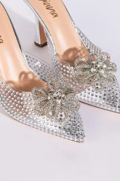 DIVINNY EMBELLISHED PUMP IN SILVER 12 DIVINNY EMBELLISHED PUMP IN SILVER -AKIRA salestore divinny embellished pump in silver silver 6 6