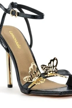 DURATION STILETTO SANDAL IN BLACK -AKIRA salestore duration stiletto sandal in black black 5 5