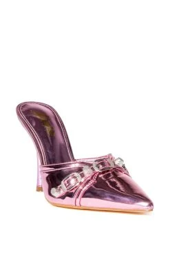 ISN'T IT ROMANTIC PINK METALLIC PUMP -AKIRA salestore isnt it romantic pink metallic pump pink 3 3