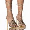 IT'S ABOUT DAMN TIME STILETTO SANDAL IN GOLD