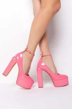 Alternative view of LOVERS LANE PATENT PINK CHUNKY MARY JANES