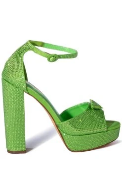 Alternative view of MADE FOR THIS EMBELLISHED CHUNKY HEEL SANDAL IN GREEN