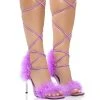 MOJITO MAMI FEATHER STRAPPY SANDAL IN PURPLE