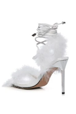 MOJITO MAMI FEATHER STRAPPY SANDAL IN WHITE -AKIRA salestore mojito mami feather strappy sandal in white white 5 5