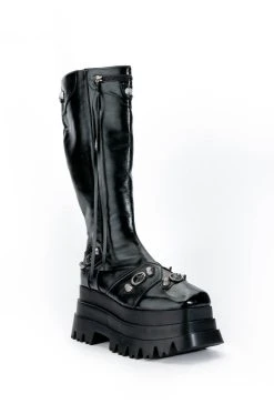 NEW KIDS FLATFORM BOOT IN BLACK -AKIRA salestore new kids flatform boot in black black 4 4