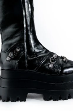 NEW KIDS FLATFORM BOOT IN BLACK -AKIRA salestore new kids flatform boot in black black 6 6