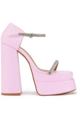 Alternative view of PEGGIE CHUNKY PLATFORM SANDAL IN PINK