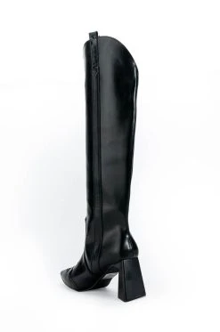 POSTED BLACK KNEE HIGH WESTERN BOOT -AKIRA salestore posted black knee high western boot black 5 5