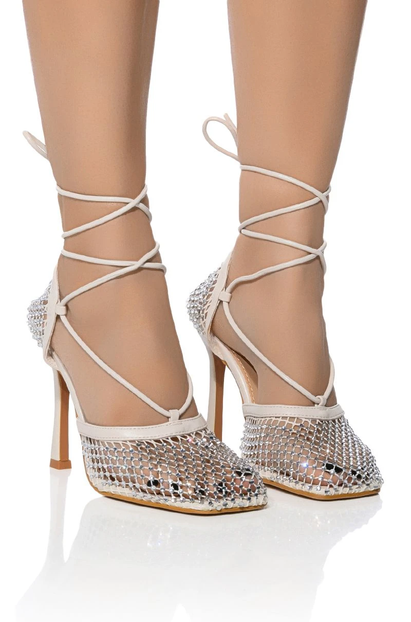 ROSALYN EMBELLISHED WHITE PUMP 1 ROSALYN EMBELLISHED WHITE PUMP