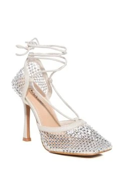 ROSALYN EMBELLISHED WHITE PUMP 7 ROSALYN EMBELLISHED WHITE PUMP -AKIRA salestore rosalyn embellished white pump white 3 3 c1 c1