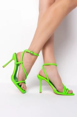 Alternative view of SINFUL PLEASURES STRAPPY STILETTO SANDAL IN GREEN