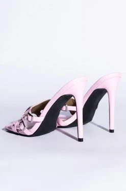 STILETTO MULE SANDAL IN PINK -AKIRA salestore stiletto mule sandal in pink pink 5 5