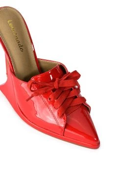 STUNNA STILETTO PUMP IN RED -AKIRA salestore stunna stiletto pump in red red 5 5