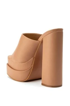 Y2K DREAMS SQUARE TOE CHUNKY MULE SANDAL IN NUDE -AKIRA salestore y2k dreams square toe chunky mule sandal in nude nude 4 4