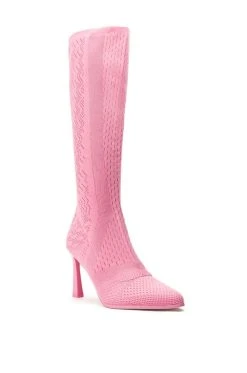 Alternative view of ZERO GRAVITY MID CALF KNIT CHUNKY BOOT IN PINK